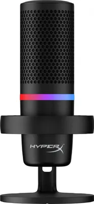 Zdjęcie produktu dla HyperX DuoCast – mikrofon USB (czarny) – podświetlenie RGB, mikrofon do konsoli do gier, 32 omy, 24 bity, 96 kHz, przewodowy, USB