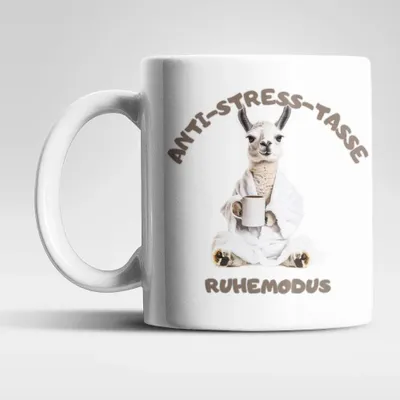 Produktbild von Anti Stress Ruhemodus Lama Kaffeetasse Teetasse Tasse Geschenkidee 325 ml