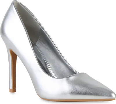 Obrázek produktu pro VAN HILL Dámské šněrovací lodičky Classic Stiletto Elegant Heeled Shoes 841388, Barva: stříbrná, Velikost: 41