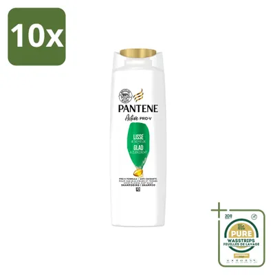 Obrázok produktu pre 10 ks šampónu Pantene Glatt & Seidig pre kučeravé vlasy - 225 ml - balenie s rezervou - 10 kusov