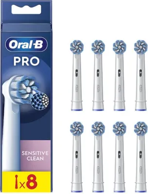 Produktbild von Oral-B | Replaceable toothbrush heads | EB60X-8 Sensitive Clean Pro | Heads | For adults | Number of brush heads included 8 | White