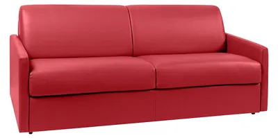 Produktbild von 4-Sitzer-Schlafsofa Express in rotem Kunstleder mit Memory-Foam-Sitzfläche - Liegefläche 160 cm - 22 cm Memory-Foam-Matratze CALIFE