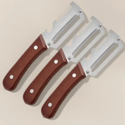 Obrázek produktu pro Dvoukomponentový multifunkční škrabka na zeleninu z nerezové oceli, kuchyňské náčiní 2 v 1 s otvírákem na lahve, ergonomický dárek pro milovníky vaření. Verze: 3 kusy se zoubky