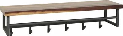 Produktbild von KAWOLA Garderobe ADELIA Nussbaum Metall Hutablage 6 Haken grau