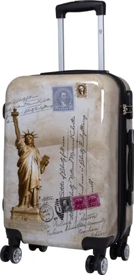 Produktbild von Polycarbonat Kleiner Handgepäck Reisekoffer New York Freiheitsstatue 55 cm Motivkoffer