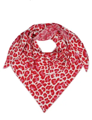 Imagen del producto de Pañuelo triangular de algodón "Zwillingsherz" - Bufanda de alta calidad con diseño de leopardo