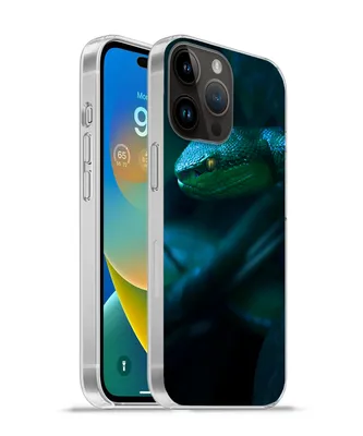 Produktbild von MuchoWow® Handyhülle Schutzhülle Hülle für Apple iPhone 14 Pro Max Schlange - Makro - Holz Silikon Softcase Handy Hülle - Hardcover