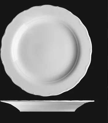 Produktbild von Flacher Teller 31 cm, weißes Porzellan, Verona, G. Benedikt