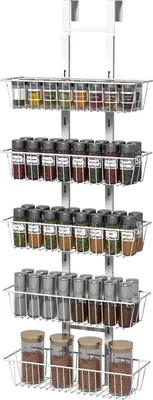 Immagine prodotto di organizzatore di stoccaggio a 5 strati - multifunzionale - bianco - con cestelli regolabili
