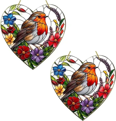 Productafbeelding van Zonvangers hartvormig 20x20cm, 2 stuks, acryl, voor raam