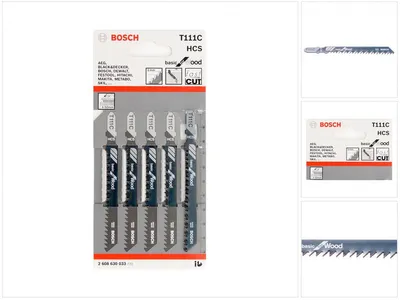 Obrázek produktu pro Bosch 2 608 630 033, List pro přímočarou pilu, Dřevotříska, Měkké dřevo, Vysokouhlíková ocel, Šedá, 3 mm, 10 cm
