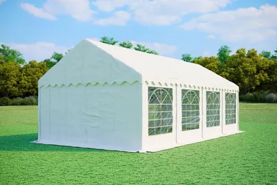 Produktbild von Partyzelt 4x8m - PVC Premium Feuerfest - Weiß