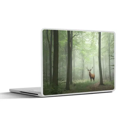 Produktbild von MuchoWow® Laptop Aufkleber Sticker Cover Hirsche - Wald - Bäume 36.5x27.5 cm - Laptop-Sticker