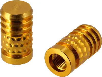 Produktbild von Set: 2x Ventilkappe "Aero", Gold eloxiert