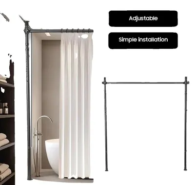Obrázek produktu pro Rám pro oddělovací stěny, nastavitelná výška 110-300 cm, nastavitelná šířka 70-175 cm, materiál: uhlíková ocel, maximální nosnost 15 kg, konstrukce samostatná