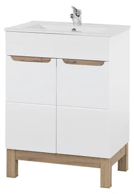 Produktbild von Waschbecken Waschtisch Unterschrank Becken Badezimmer Waschtische 60cm Keramik