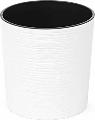 Image de SIENA GARDEN Jardinière LOCON GROOVE, blanc aspect rainuré, Ø 30 x 30,5 cm