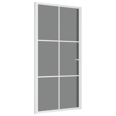 Obrázok produktu pre Vnútorné dvere 102,5x201,5 cm biele ESG sklo a hliník