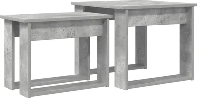 Image de vidaXL Table basse Set 2 pcs Béton Gris Bois composite