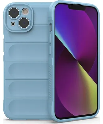 Produktbild von Mobigear Bumpy iPhone 14 Schutzhülle, flexibles TPU-Rückseitenetui – Blau