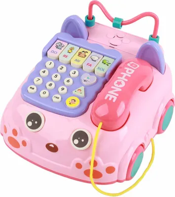 Zdjęcie produktu dla Zwykły telefon na baterie Średni telefon Symulacja telefonu Edukacyjna zabawka telefoniczna dla dzieci Różowy