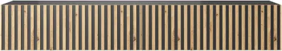 Produktbild von Selsey TV-Lowboard Telire Schwarz mit Wotan Eiche - Lamellenfronten ,175 cm breit