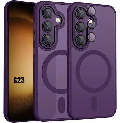 Image de Coque pour Samsung Galaxy S23, avec Cercle Magnétique et Protection Caméra - Violet