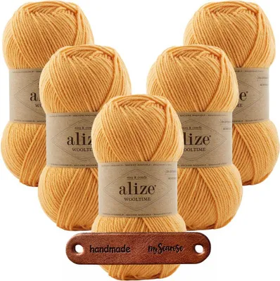 Produktbild von 5 x ALIZE WOOLTIME 423 Tuscany Yellow mit Label