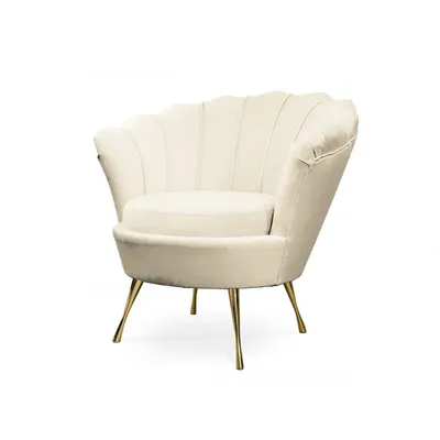Produktbild von PAWS MÖBEL Muschel-Sessel | Bezug Samt-Stoff | Gestell Metall goldfarben/ schwarz/ chrom | B 87 x T 72 x H 81 cm | beige