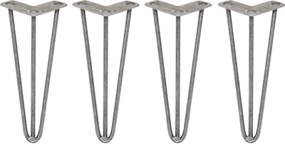 Obrázok produktu pre 4 x 30,5 cm 3 vzpery Nohy na vlásenky Nohy na stôl Nohy na nábytok Nohy na stoličky 10 mm D