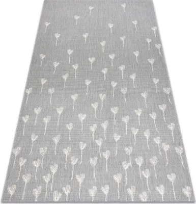Zdjęcie produktu dla Dywan SZNURKOWY SIZAL FLAT 48779/637 Kwiatuszki  krem  szary 80x150 cm