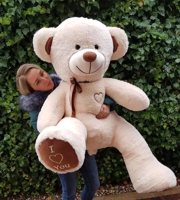 Obrázek produktu pro Medvídek krémový - výšivka "I Love You" - 165 cm