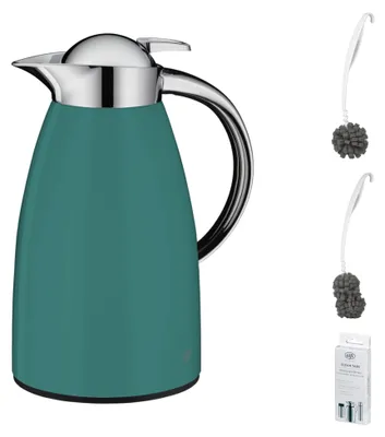 Immagine prodotto di alfi SIGNO Isolierkanne boho green mat – Vorteilsset mit Reinigungsbürste CLEAN FIX 30 cm | HAN 1421355100 | EAN 4002458523151