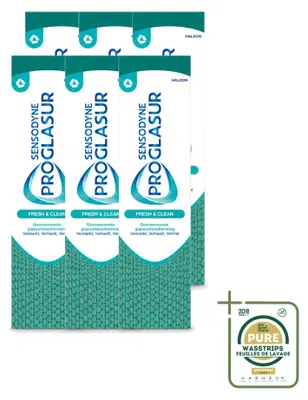 Imagen del producto de 6 tubos de pasta dental Sensodyne Proglasur Fresh & Clean - 75 ml - Paquete de suministro - 6 unidades