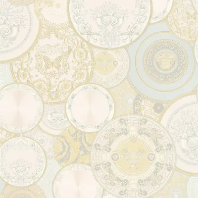 Produktbild von Profhome 349012-GU Exklusive Tapete Grafisch glänzend gold silber creme 7,035 m2