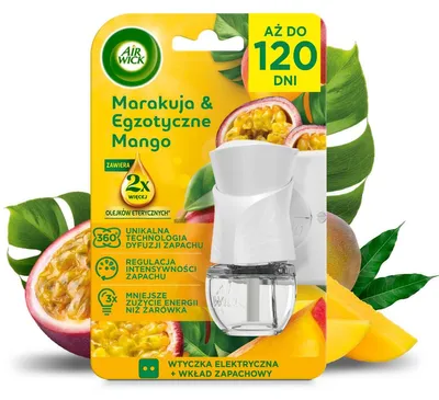 Produktbild von Air Wick Elektrischer Lufterfrischer mit Passionsfrucht- und Mango-Effekt, 19 ml Set