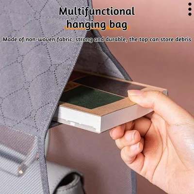 Produktbild von Hängende Taschenorganizer, 4 Fach, grau, Stoff, transparent