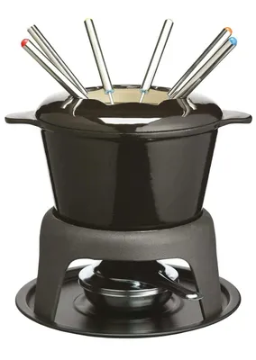 Obrázek produktu pro Litinová smaltovaná sada na fondue MasterClass - černá