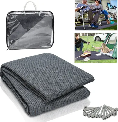 Produktbild von Izrielar Vorzeltteppich 250x550 cm HDPE UV-stabil Wasserdurchlässig Atmungsaktiv für Zelt & Caravan & Picknick