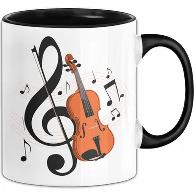 Produktbild von Geiger Tasse Geschenkidee für Liebhaber von Streichmusik (Schwarz)