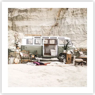 Produktbild von Poster - Poster ohne Rahmen - Wohnmobil Boho Möbel - 50x50 cm - Wand Bild - Wanddeko - Wandbilder - Kunstposter - Wandposter - Bilder - Kunstdruck - Wanddekoration - Wandbild - P2XAC50x50-4542