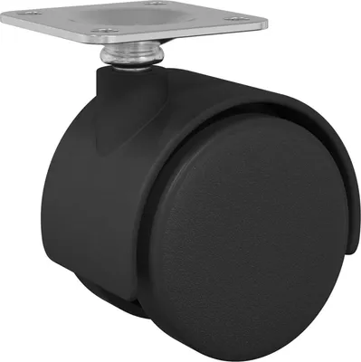 Image de vidaXL, roulettes pivotantes, lot de 12, noir, 39,5 x 39,5 x 37,8 mm, en fer et en polypropylène