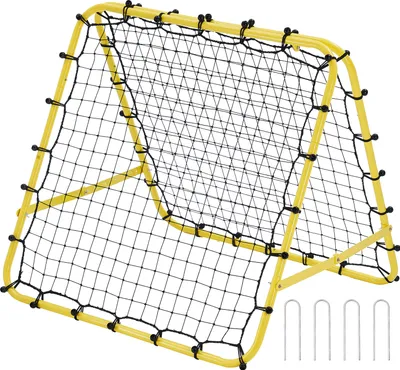 Produktbild von VEVOR Fußball-Rückwand 40 x 35 x 37 Zoll, tragbares Fußballtornetz mit vollständig verstellbarem Winkel, Kick-Return-Rebounder für alle Altersgruppen