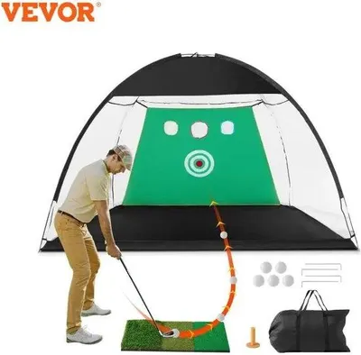 Produktbild von Famanu Golfnetz - Golf Übungsnetz mit Golfmatte, Bällen, Tee und Tragetasche