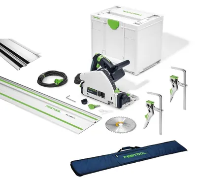 Produktbild von Festool Tauchsäge TS 55 FEBQ Plus FS 577010 + Tasche Hebelzwinge Splitterschutz
