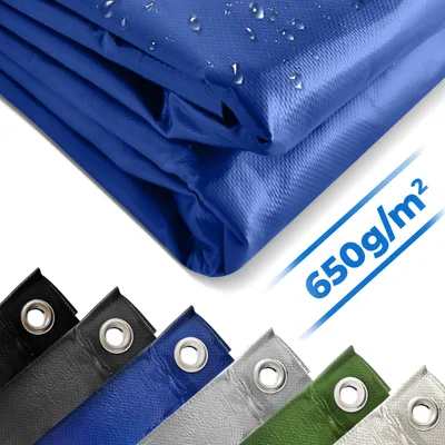 Produktbild von Jago® Abdeckplane-650g/m², Wasserdicht & Reißfest, Farbwahl und Großenwahl Beidseitig Beschichtet- Schutzplane, Gewebeplane (4x3m-Blau)