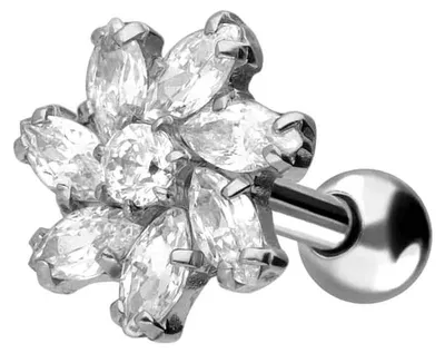 Produktbild von Ohrpiercing Titan Ohrpiercing KRISTALLBLUME