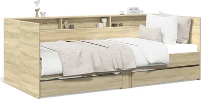 Obrázok produktu pre vidaXL Denná posteľ so zásuvkami bez matraca Sonoma dub 100x200 cm