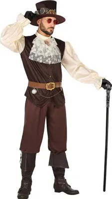 Produktbild von Steampunk Kostüm Eduard inkl. Steampunk Hut für Herren
