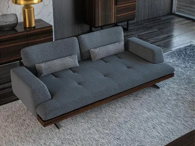 Obrázek produktu pro Designová šedá pohovka Třímístný gauč Design obývacího pokoje Moderní nábytek